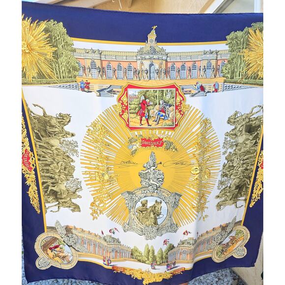 Hermes 100% silk scarf Sanssoucy - Picture 1 of 1